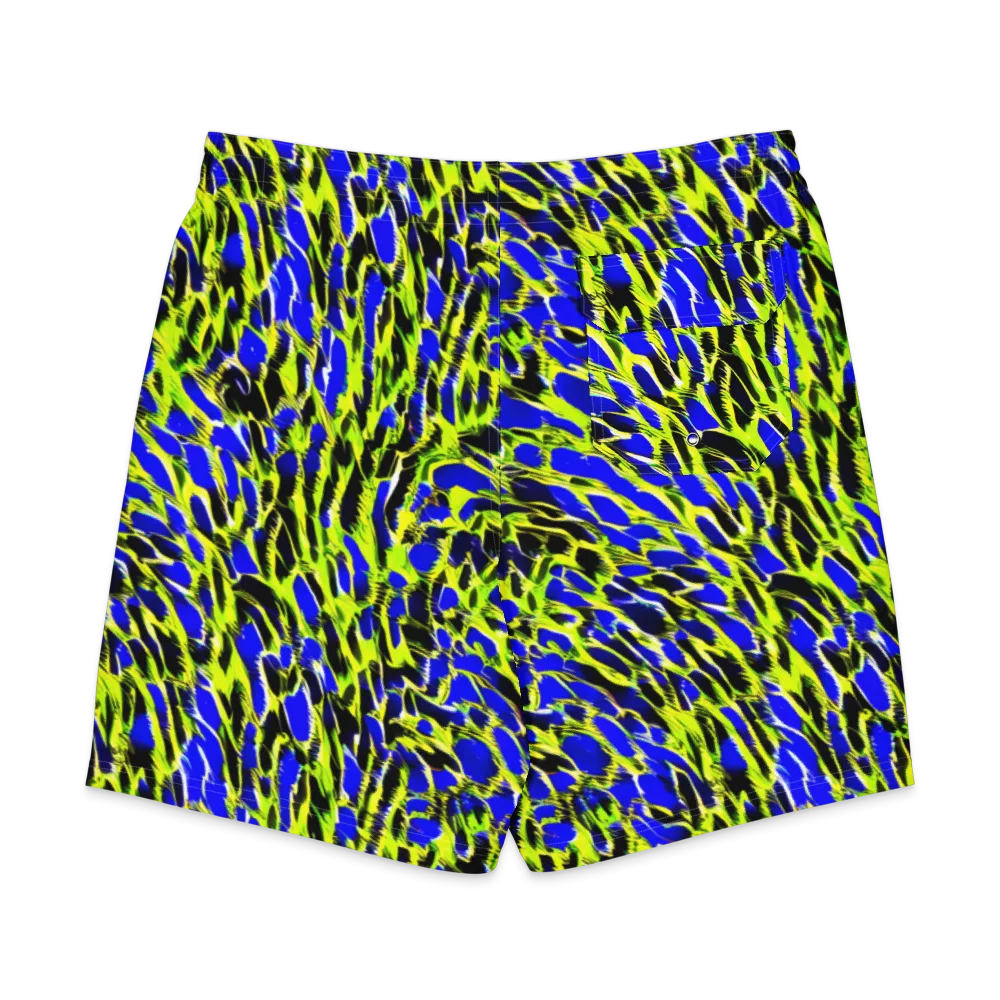Lime Static on Men's Board Shorts — Back