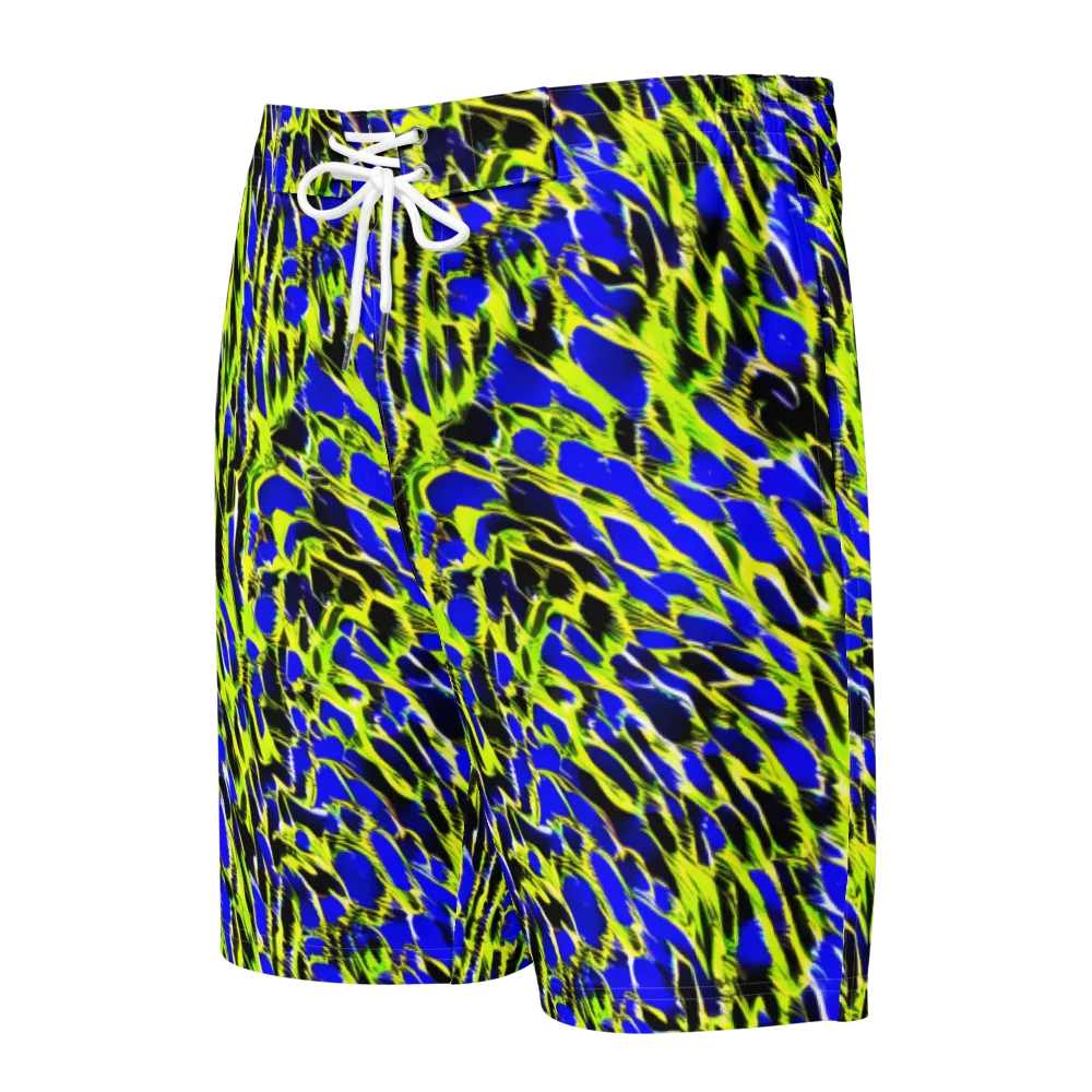 Lime Static on Men's Board Shorts — Front
