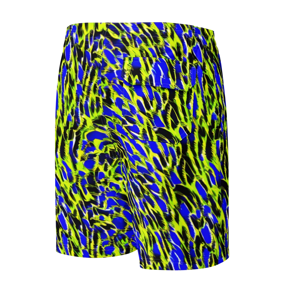 Lime Static on Men's Board Shorts — Back
