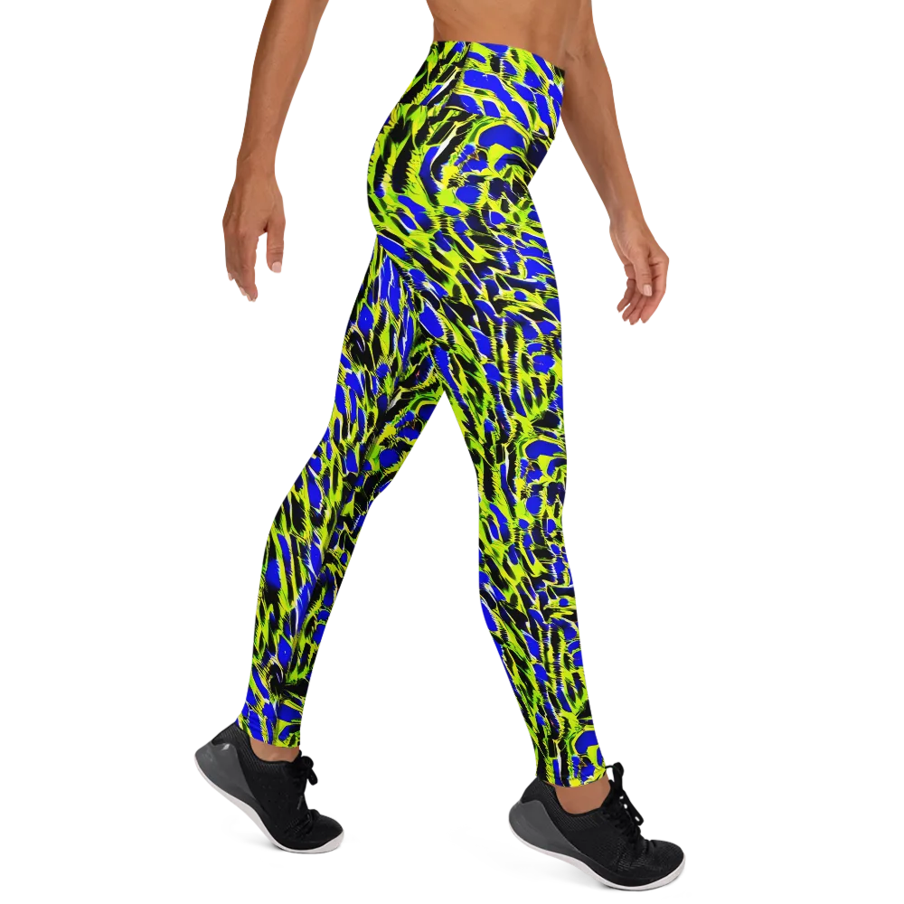 Lime Static on Yoga Leggings — Right