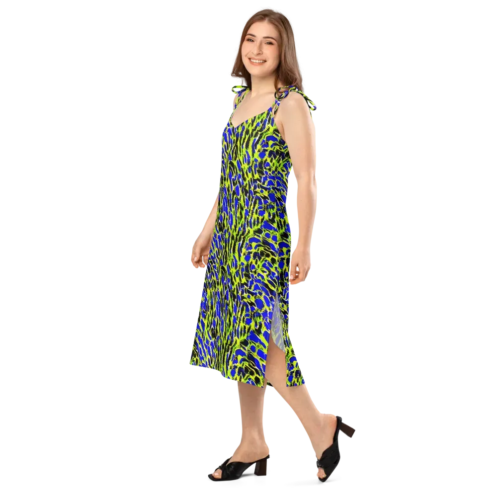 Lime Static on Slip Dress — Left Front