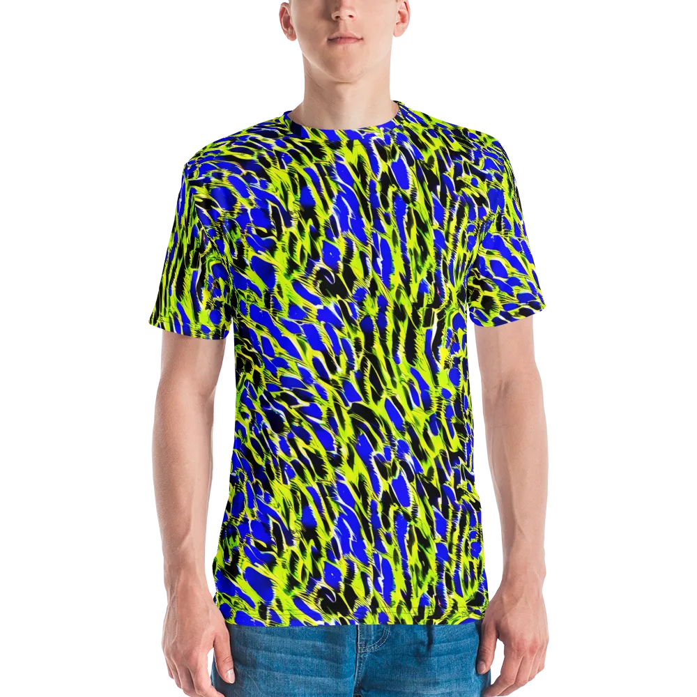 Lime Static on Men's Crew Neck T-Shirt — Front