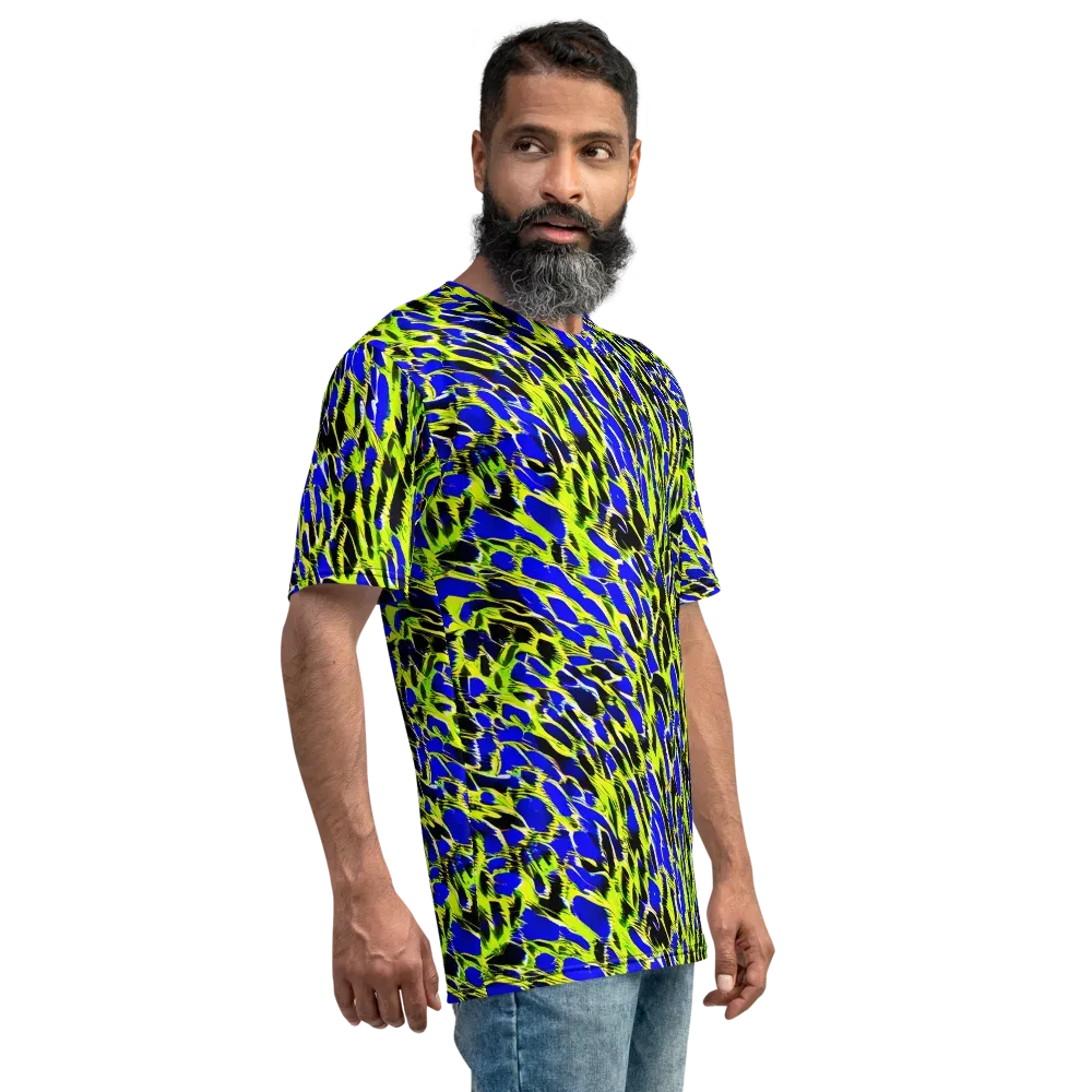 Lime Static on Men's Crew Neck T-Shirt — Right