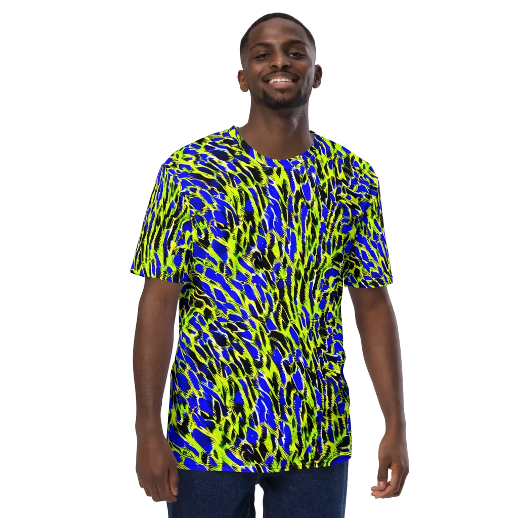 Lime Static on Men's Crew Neck T-Shirt — Front