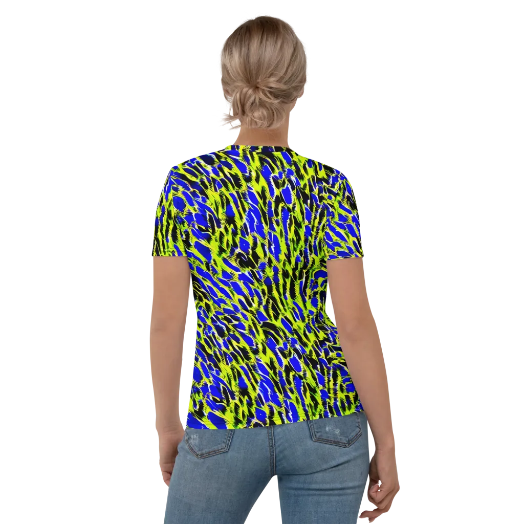 Lime Static on Women's Crew Neck T-Shirt — Back