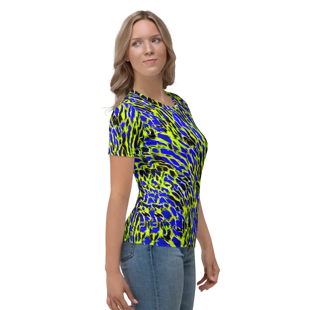 Lime Static on Women's Crew Neck T-Shirt — Right