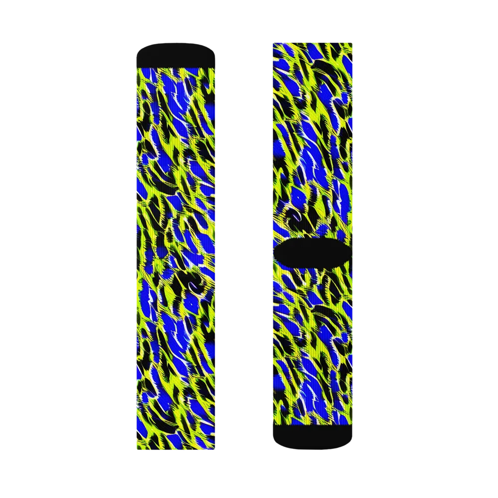 Lime Static on Socks — Left Sock