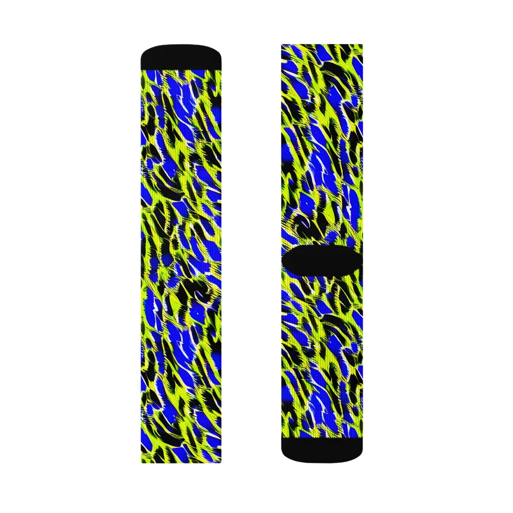 Lime Static on Socks — Right Sock