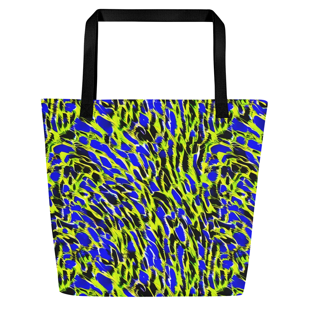 Lime Static on Large Tote Bag W/ Pocket — Front