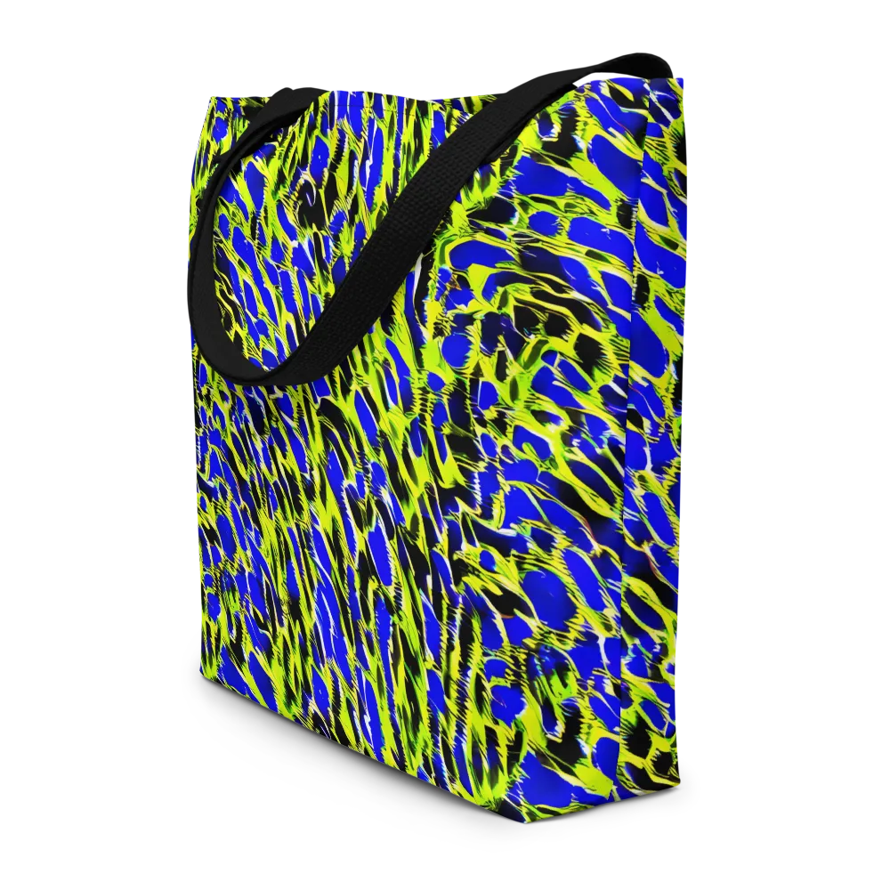 Lime Static on Large Tote Bag W/ Pocket — Front