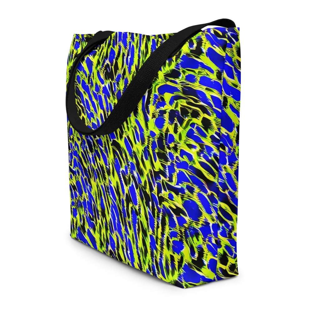 Lime Static on Large Tote Bag W/ Pocket — Front