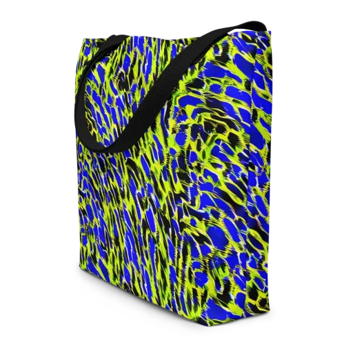 Lime Static on a Large Tote Bag W/ Pocket