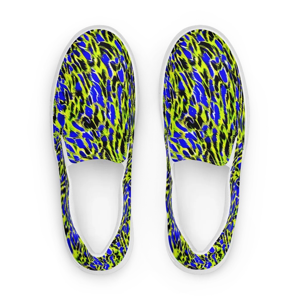 Lime Static on Women's Slip-On Canvas Shoes — Front
