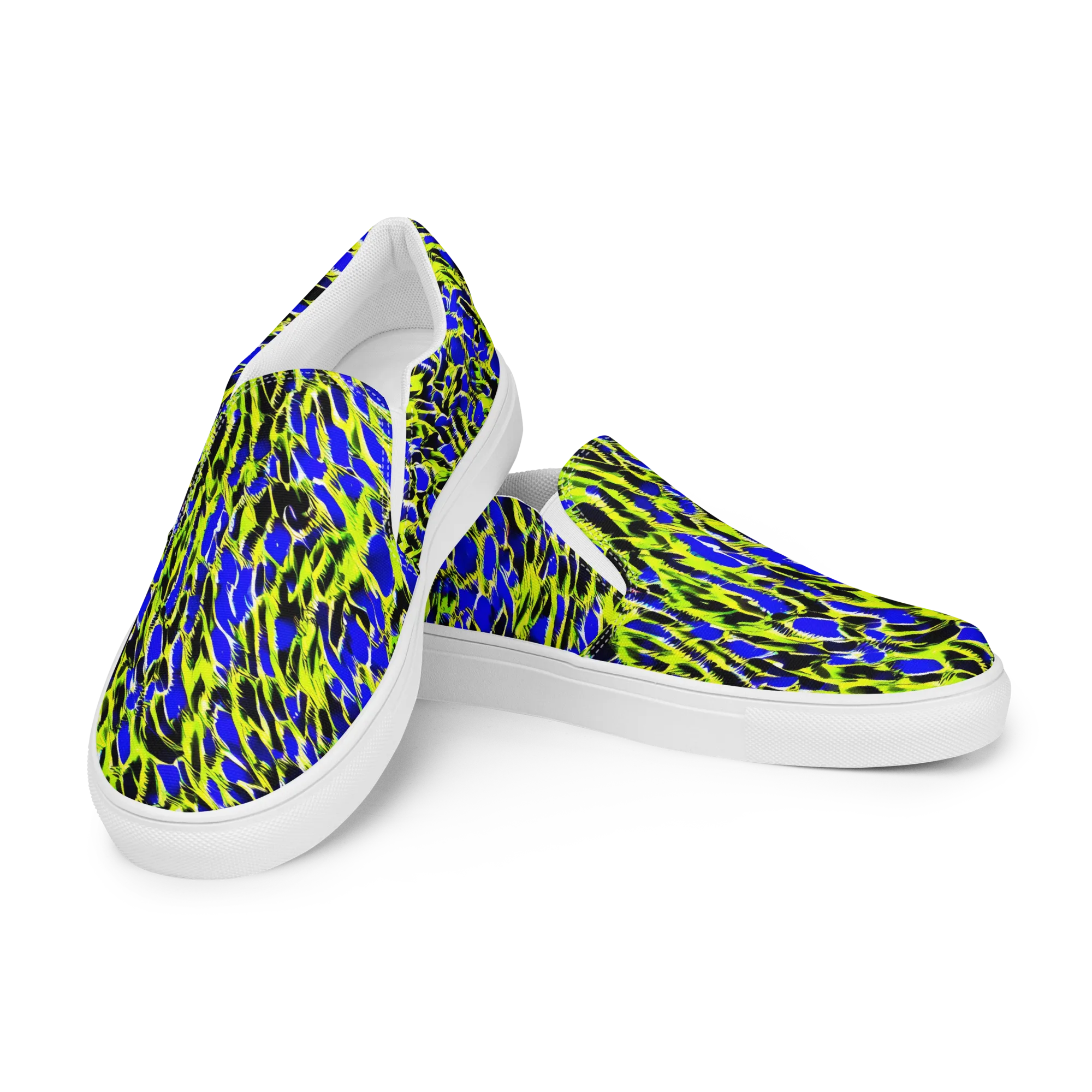 Lime Static on Women's Slip-On Canvas Shoes — Left Front