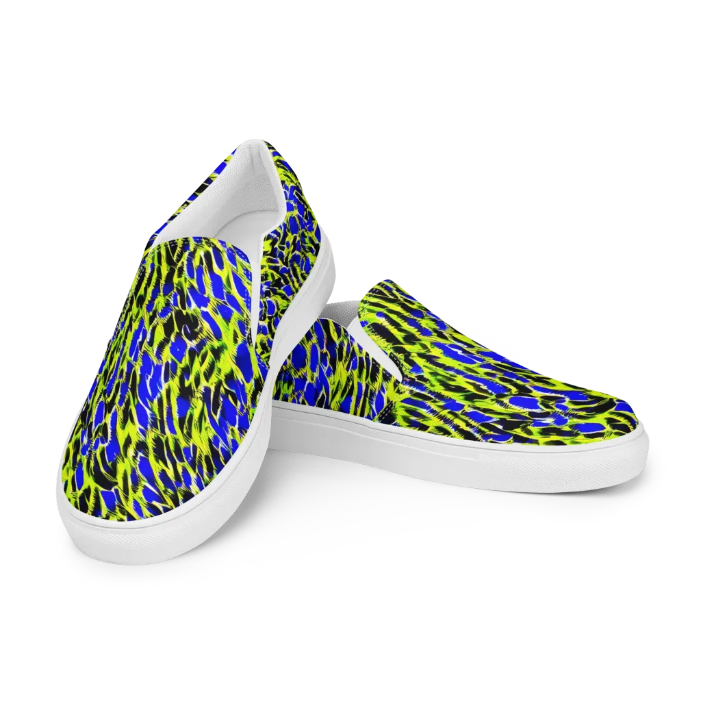 Lime Static on Women's Slip-On Canvas Shoes — Left Front
