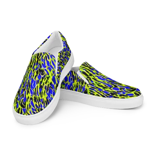 Lime Static on a Women's Slip-On Canvas Shoes