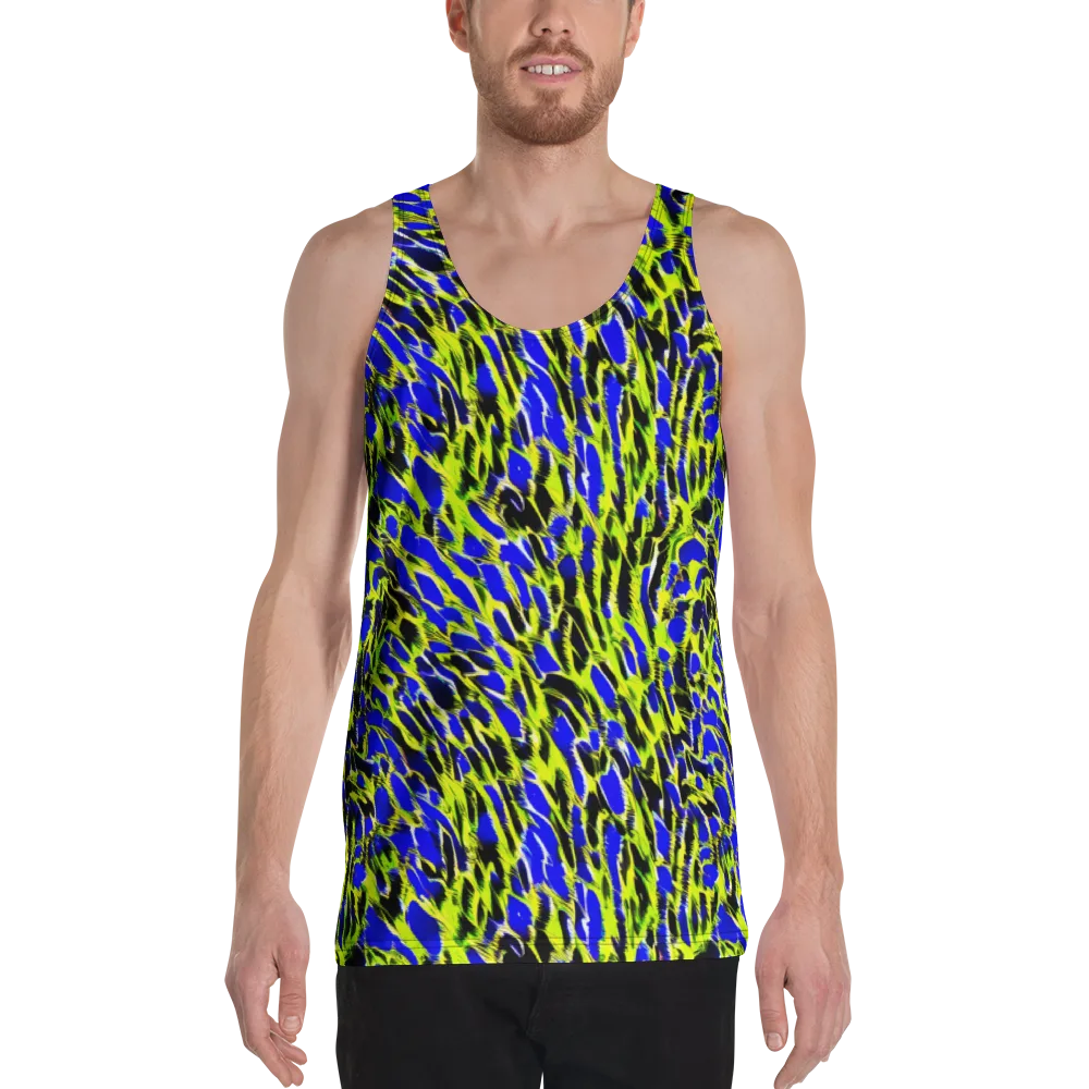 Lime Static on Men's Tank Top — Front