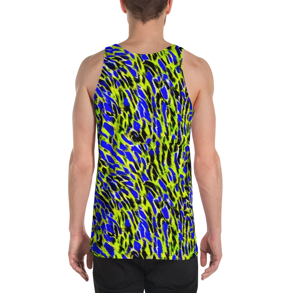 Lime Static on Men's Tank Top — Back