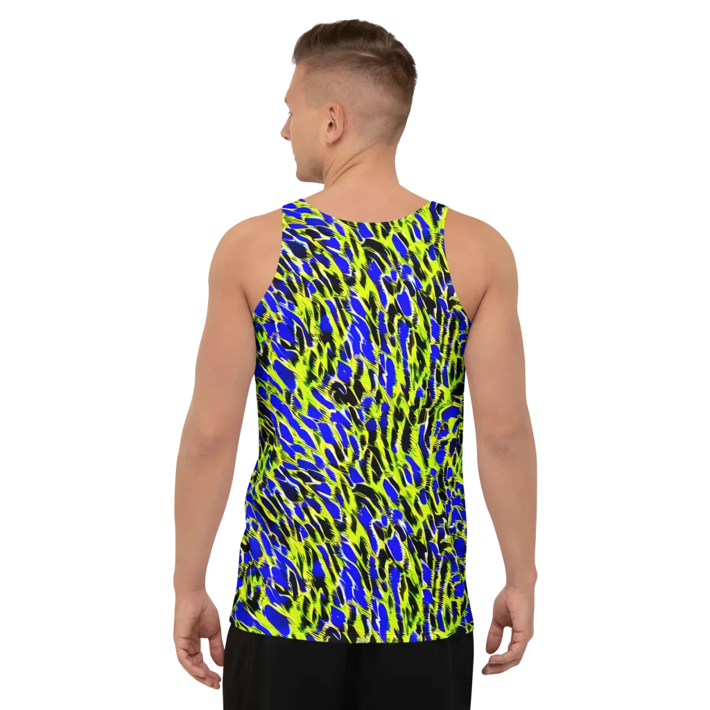 Lime Static on Men's Tank Top — Back