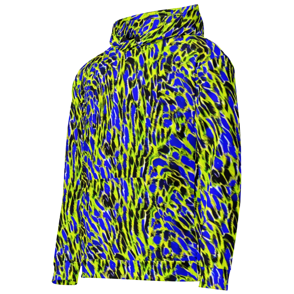 Lime Static on Cotton Hoodie — Left Front