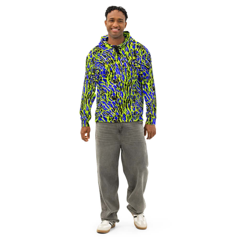 Lime Static on Cotton Hoodie — Front