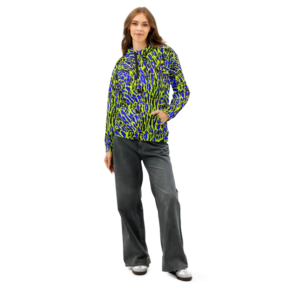 Lime Static on Cotton Hoodie — Front