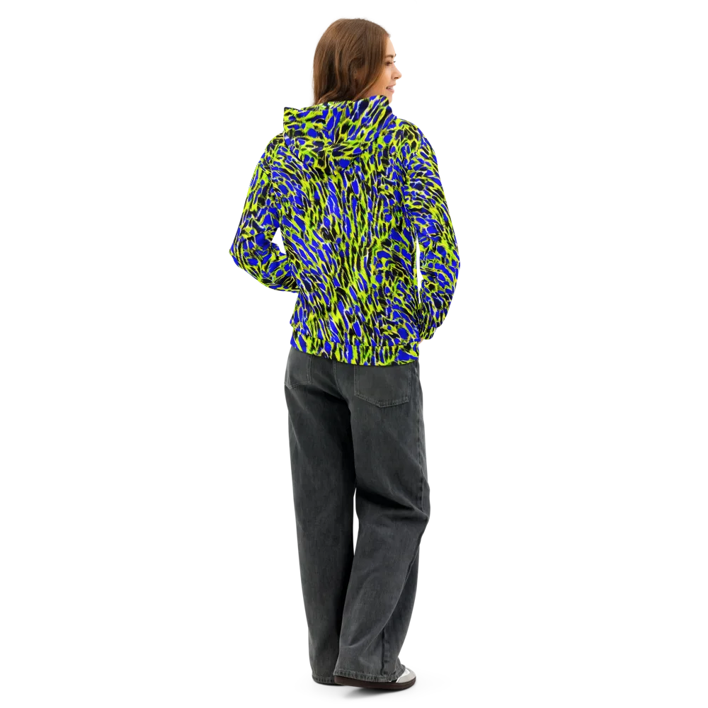 Lime Static on Cotton Hoodie — Back
