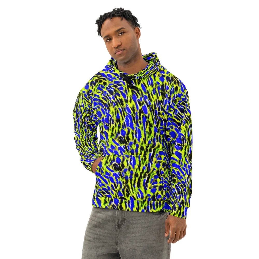Lime Static on Cotton Hoodie — Left Front