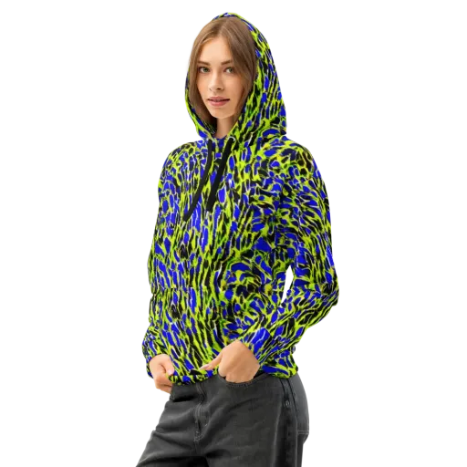 Lime Static on a Cotton Hoodie