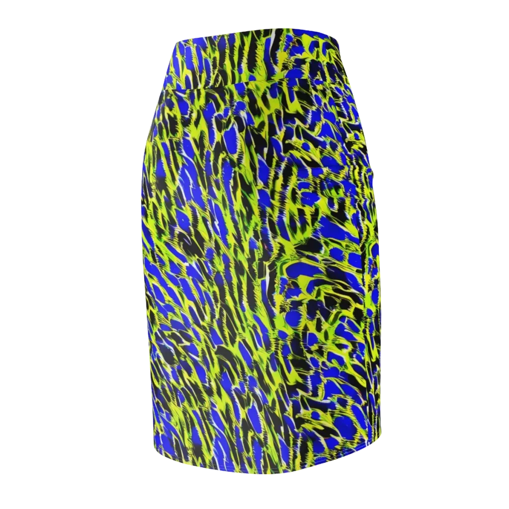 Lime Static on Pencil Skirt — Back Side