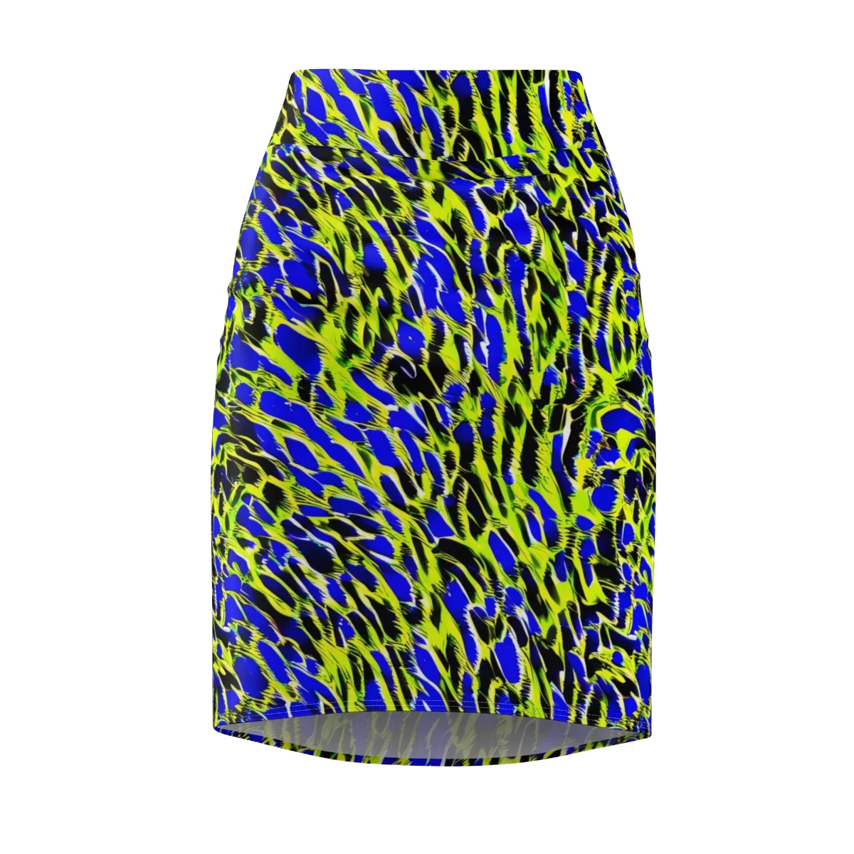 Lime Static on Pencil Skirt — Front