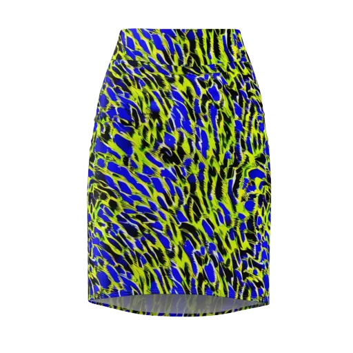 Lime Static on a Pencil Skirt