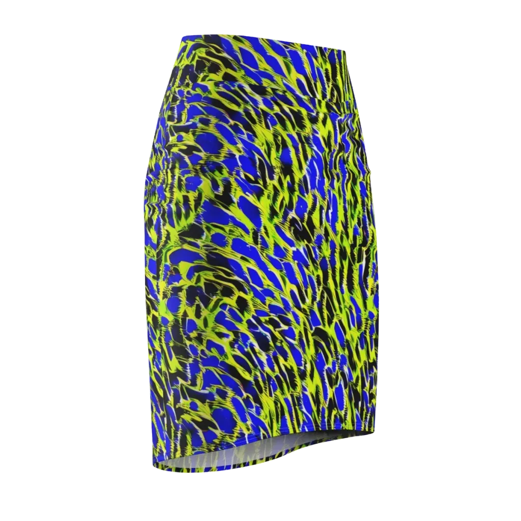 Lime Static on Pencil Skirt — Front Side