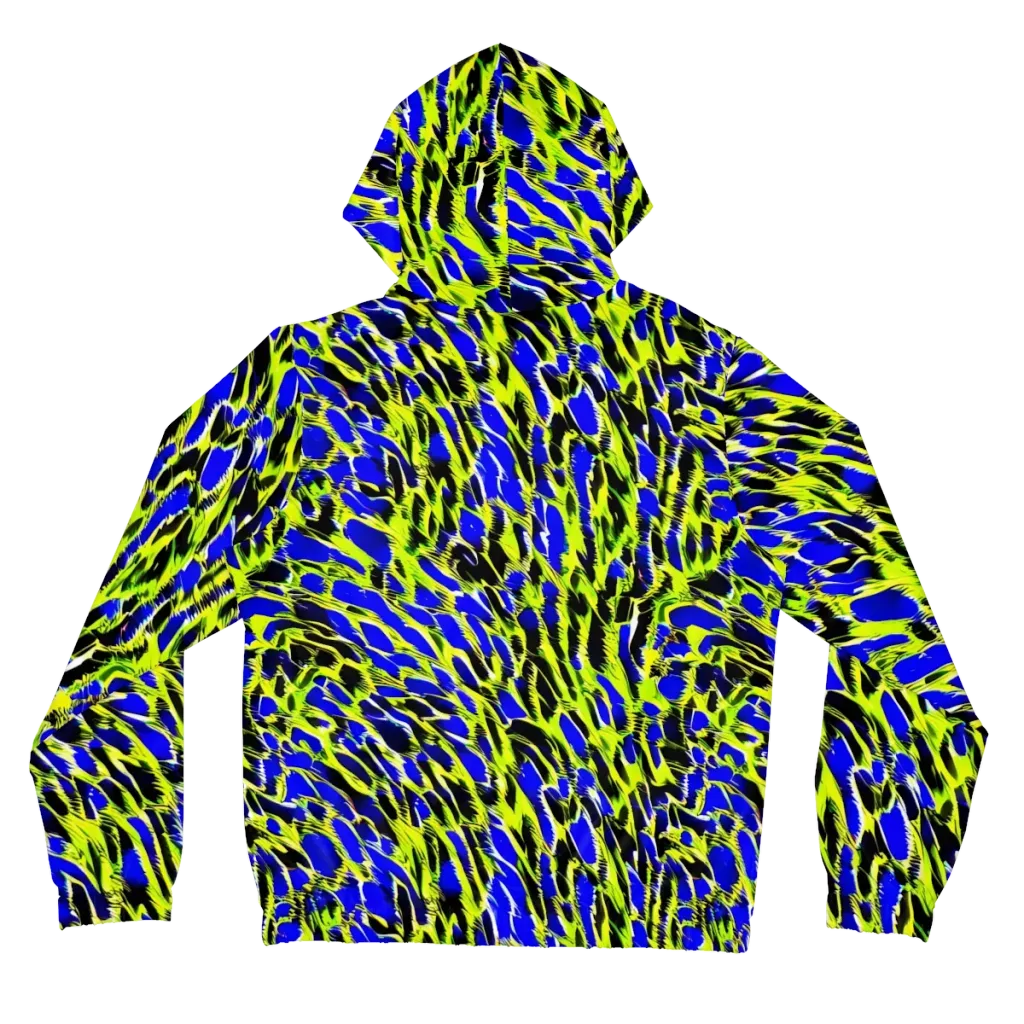 Lime Static on Women's Full-Zip Hoodie — Back