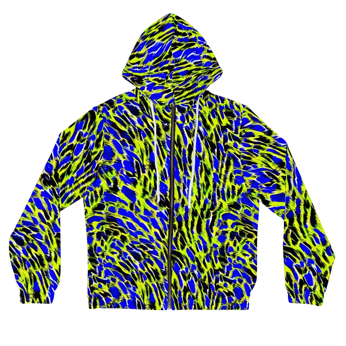 Lime Static on Women's Full-Zip Hoodie — Front