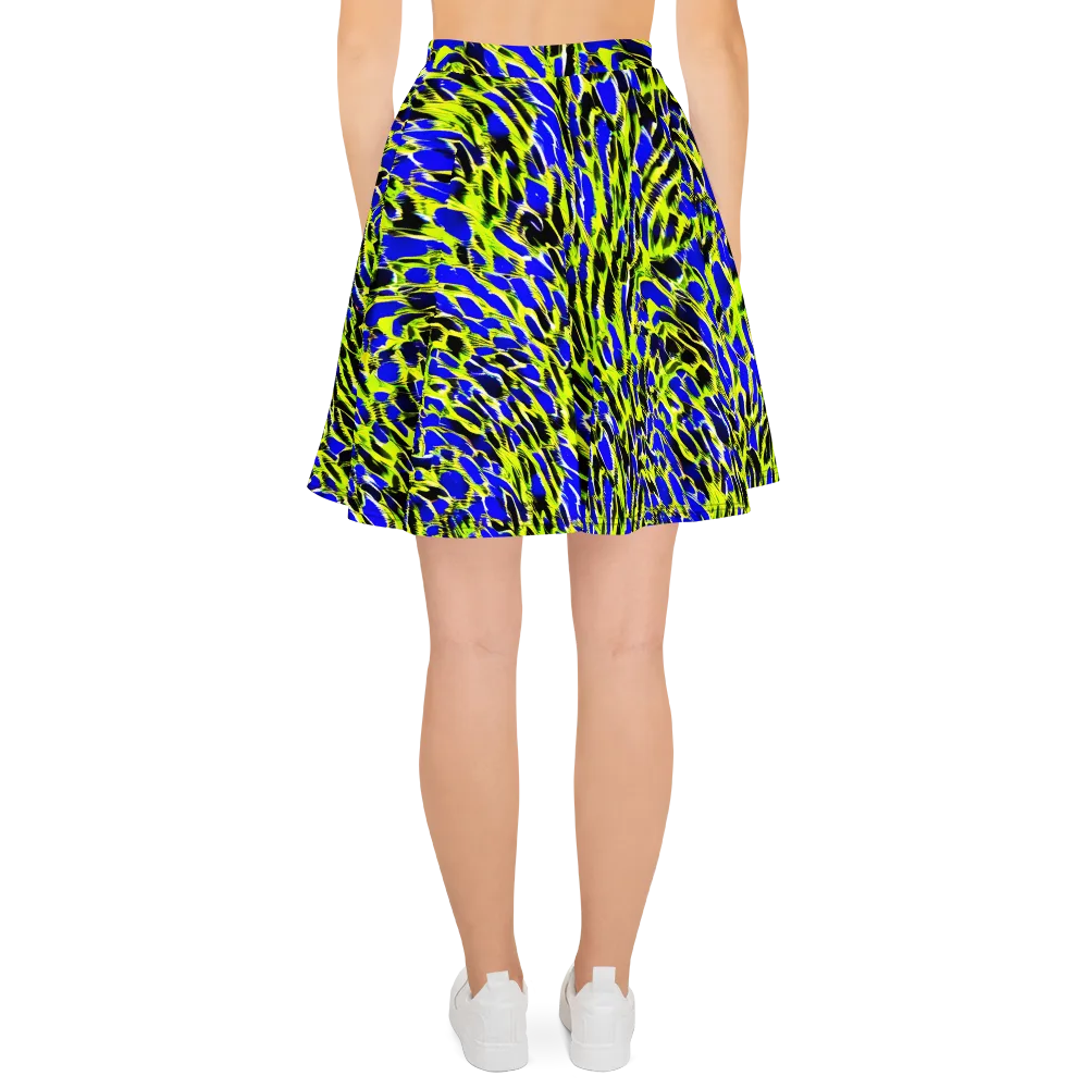 Lime Static on Skater Skirt — Back