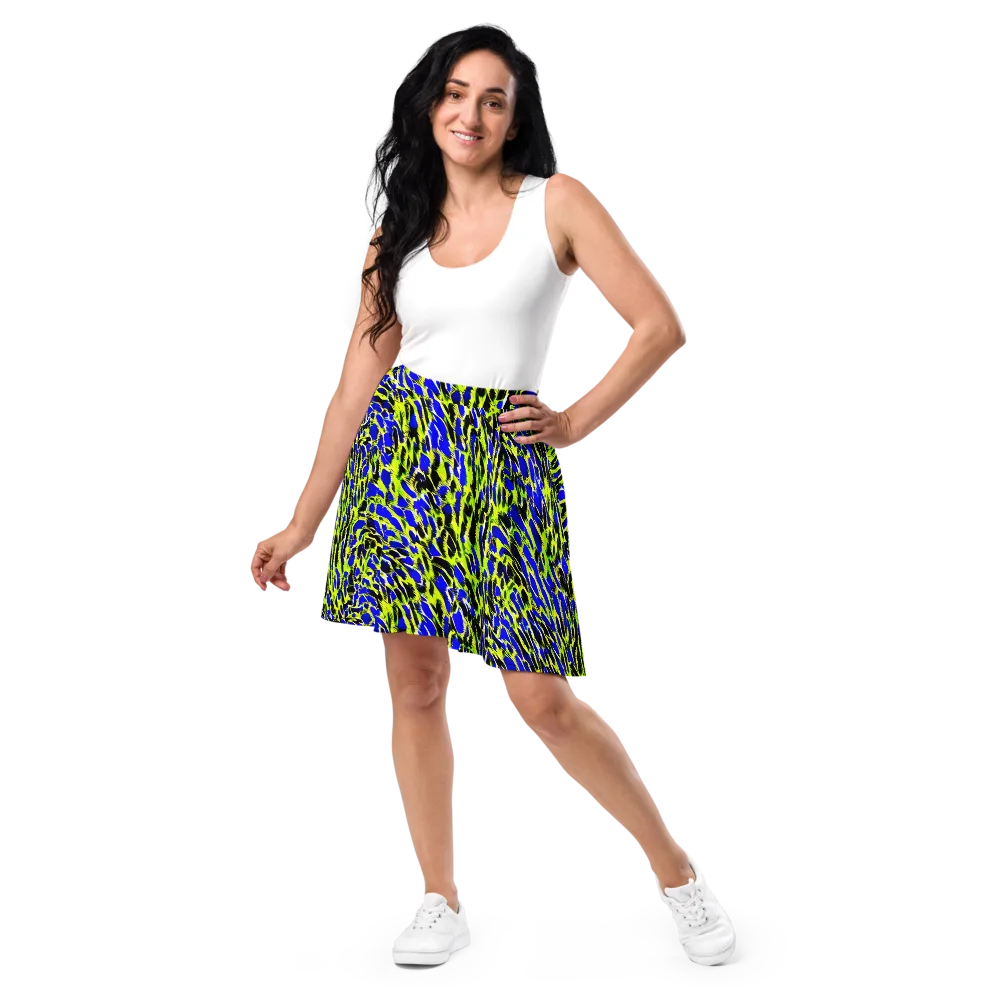 Lime Static on Skater Skirt — Front