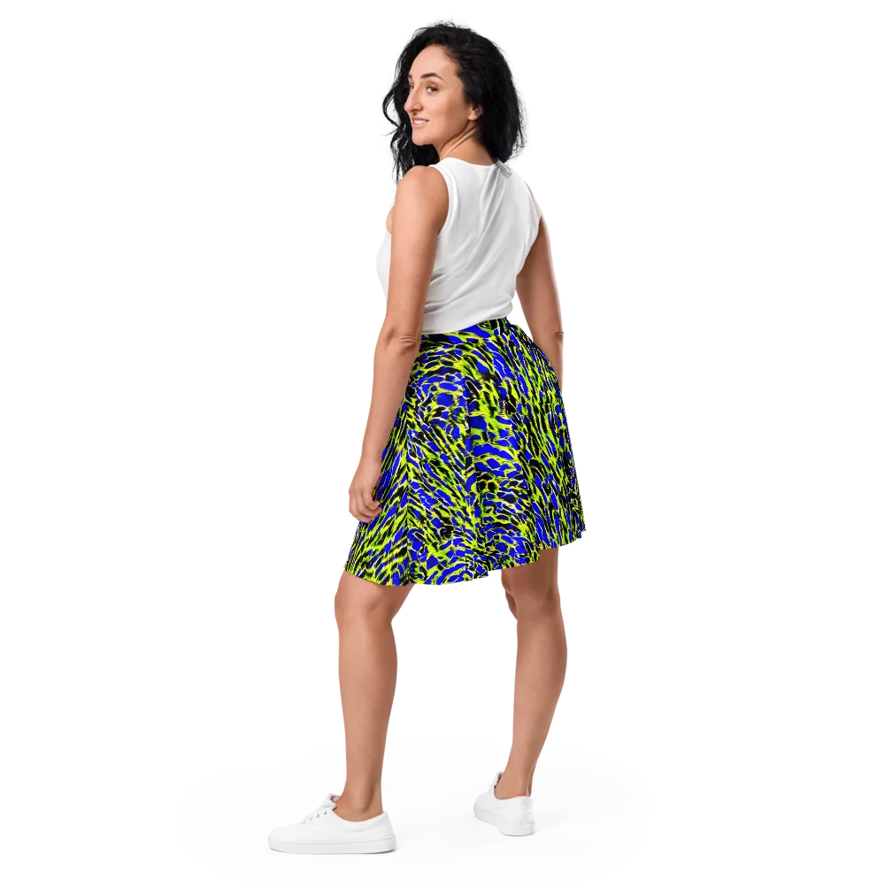 Lime Static on Skater Skirt — Back