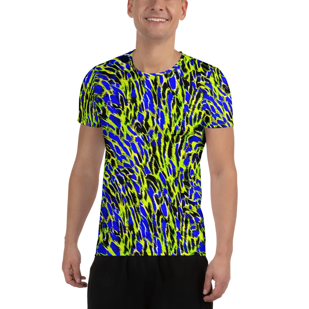 Lime Static on Men's Athletic T-Shirt — Front