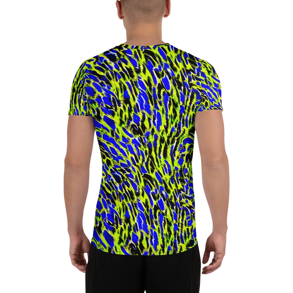 Lime Static on Men's Athletic T-Shirt — Back