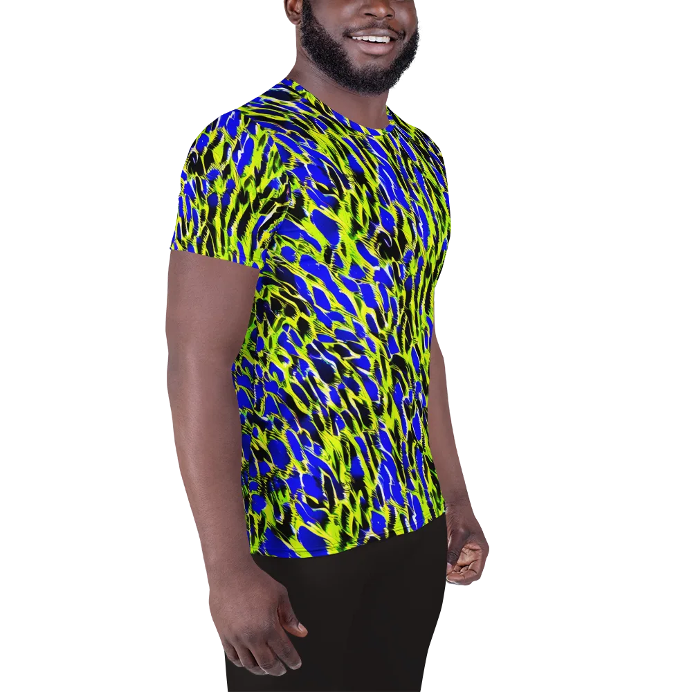 Lime Static on Men's Athletic T-Shirt — Right
