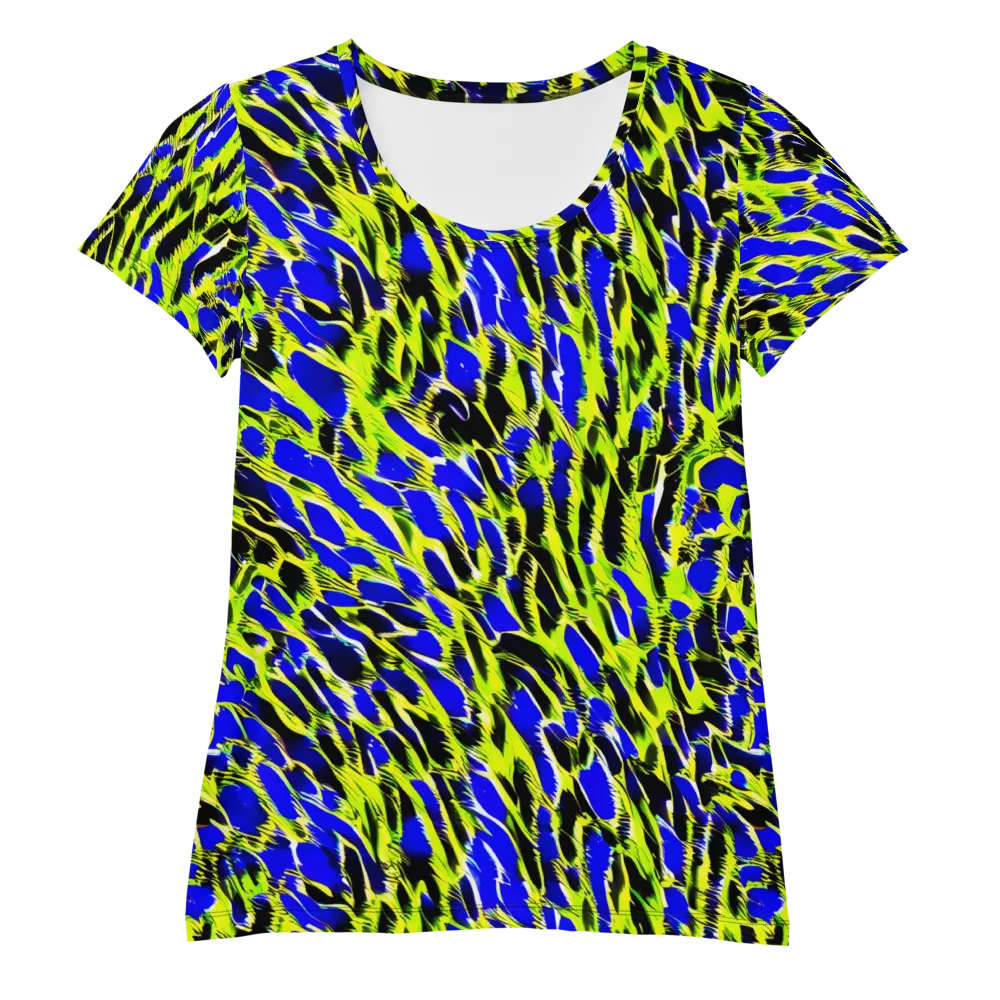 Lime Static on Women's Athletic T-Shirt — Front