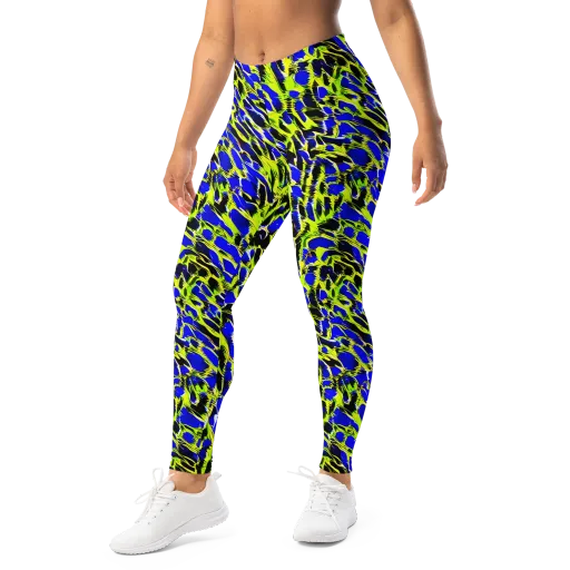 Lime Static on a Leggings
