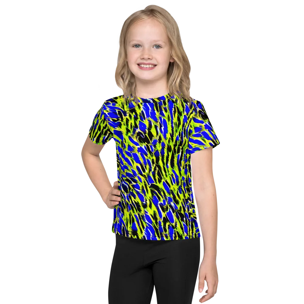 Lime Static on Kids Crew Neck T-Shirt — Front