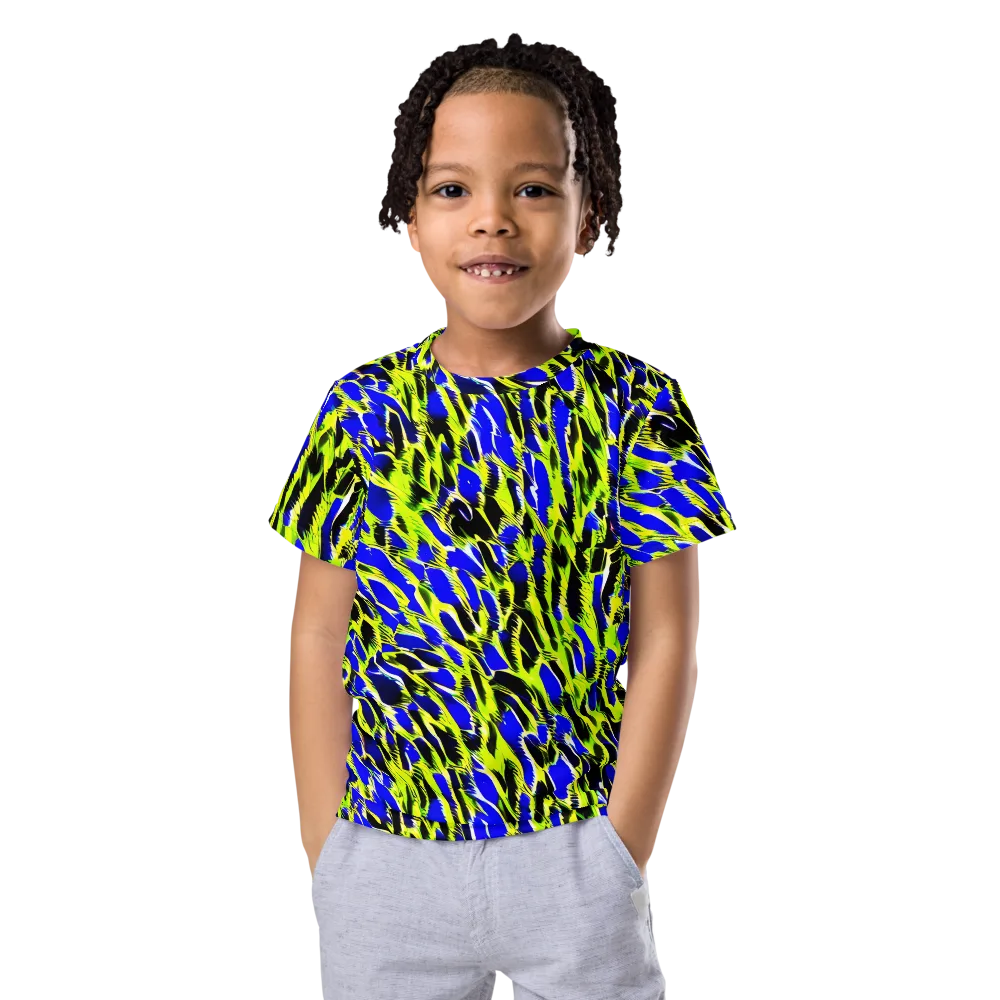 Lime Static on Kids Crew Neck T-Shirt — Front