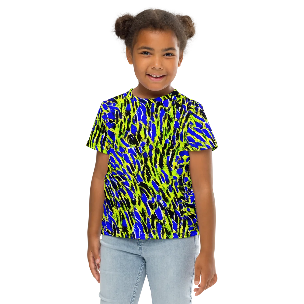 Lime Static on Kids Crew Neck T-Shirt — Front