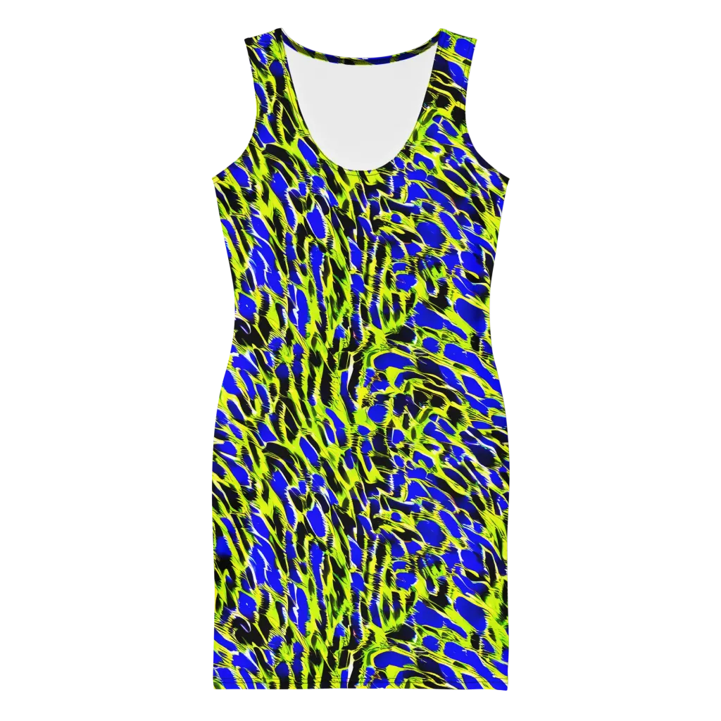 Lime Static on Bodycon Dress — Front