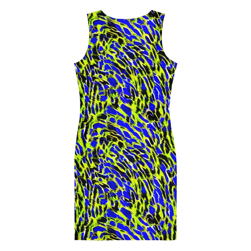 Lime Static on Bodycon Dress — Back