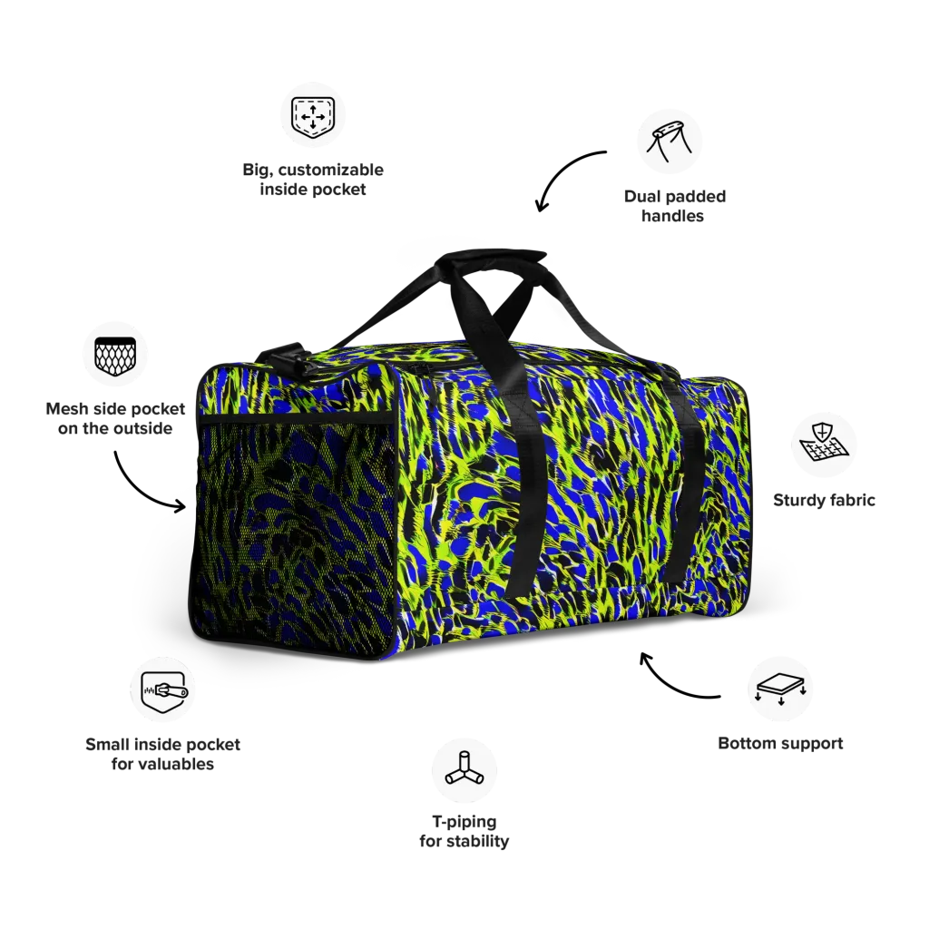 Lime Static on Duffle Bag — Right Front