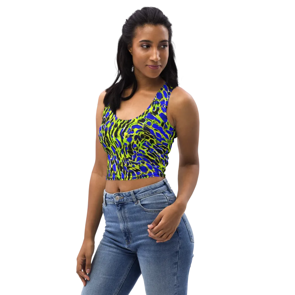 Lime Static on Crop Top — Left Front